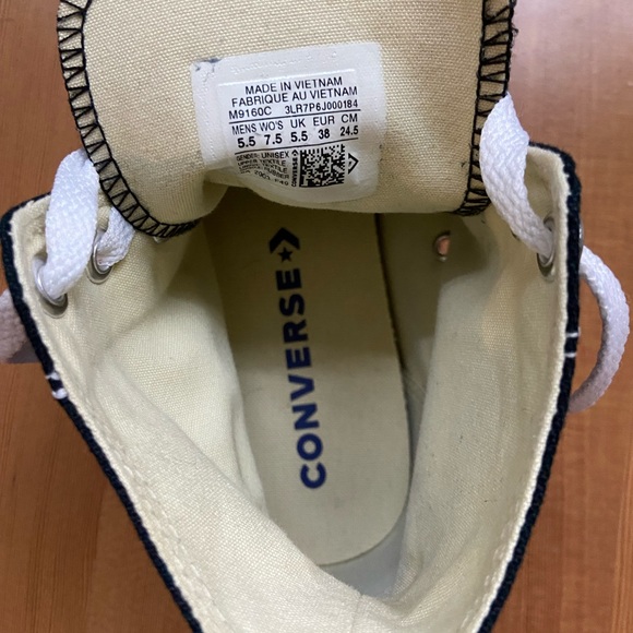 Converse black canvas high tops, sz 7.5 - Picture 7 of 9